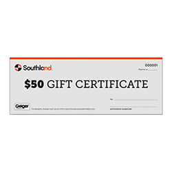 $50 SOUTHLAND GIFT CERTIFICATE